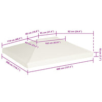 Copertura Superiore per Gazebo 310 g/m² 4x3 m Bianco Crema 44783