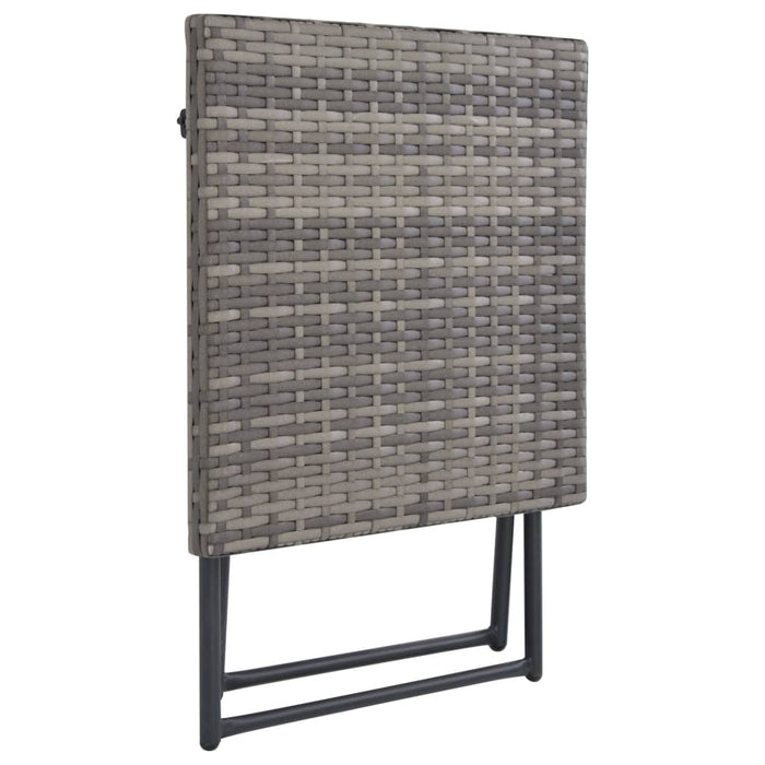 Set Lettini da Giardino 3 pz Pieghevoli in Polyrattan Grigio 44815