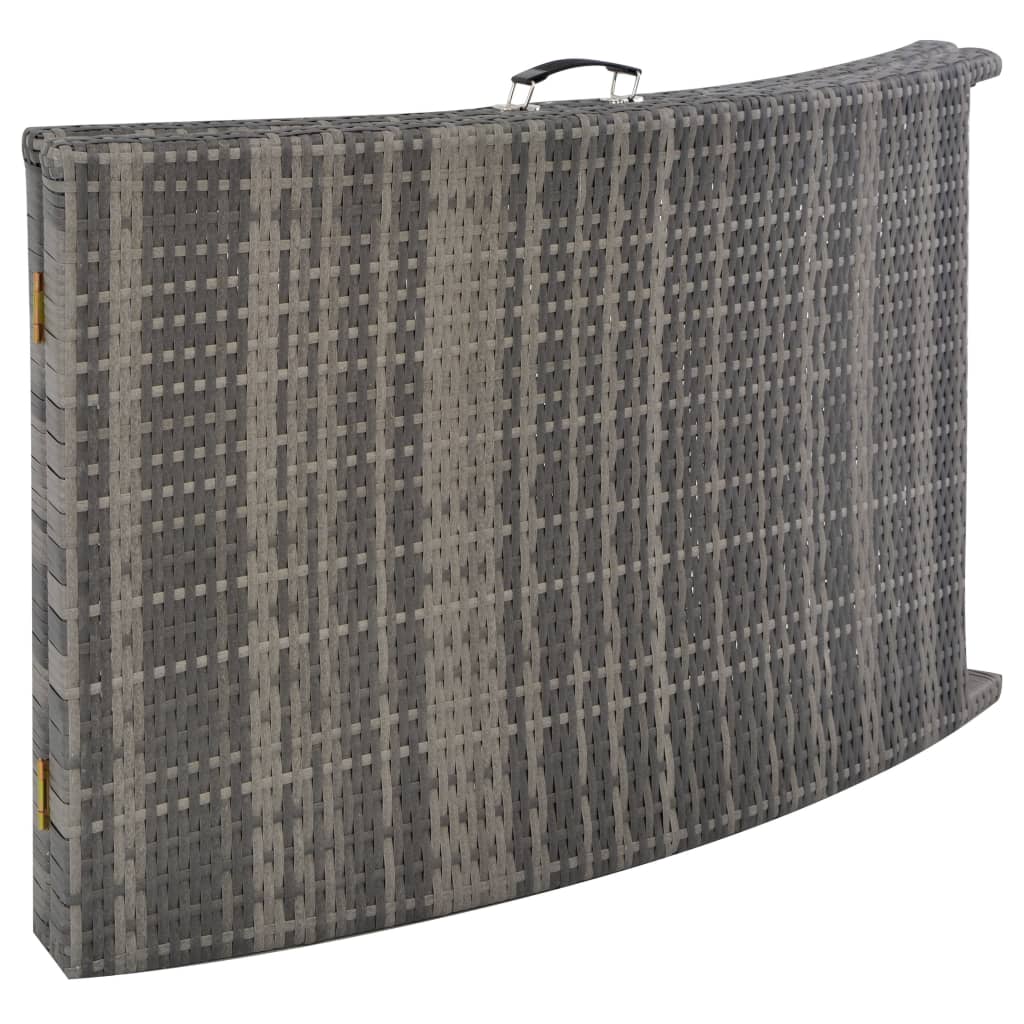 Set Lettini da Giardino 3 pz Pieghevoli in Polyrattan Grigio 44815