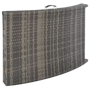 Set Lettini da Giardino 3 pz Pieghevoli in Polyrattan Grigio 44815