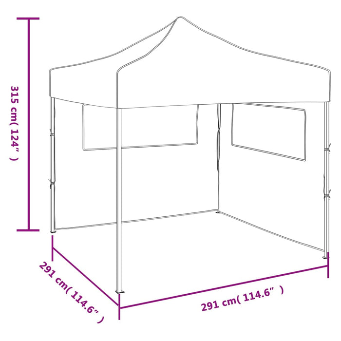 Tenda Pieghevole con 2 Pareti 3x3 m Verde 44962