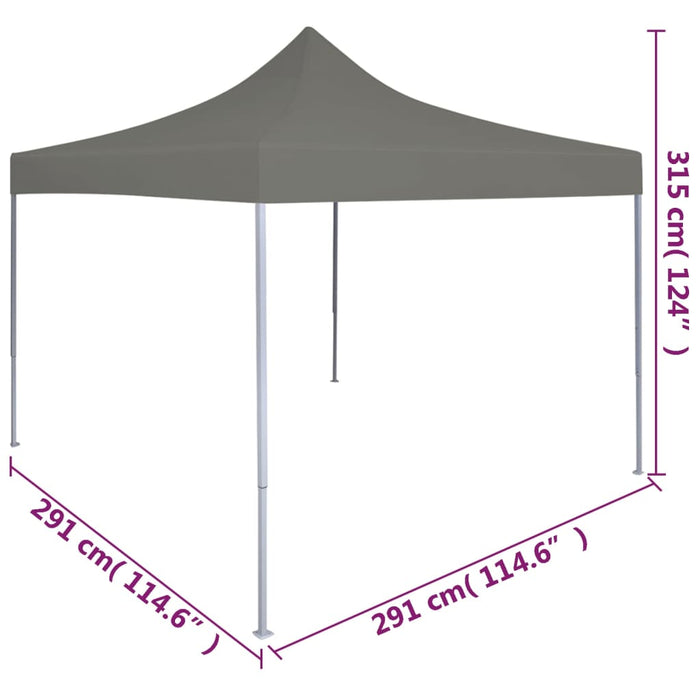 Tendone per Feste Pieghevole Pop-Up 3x3m Antracite 44963