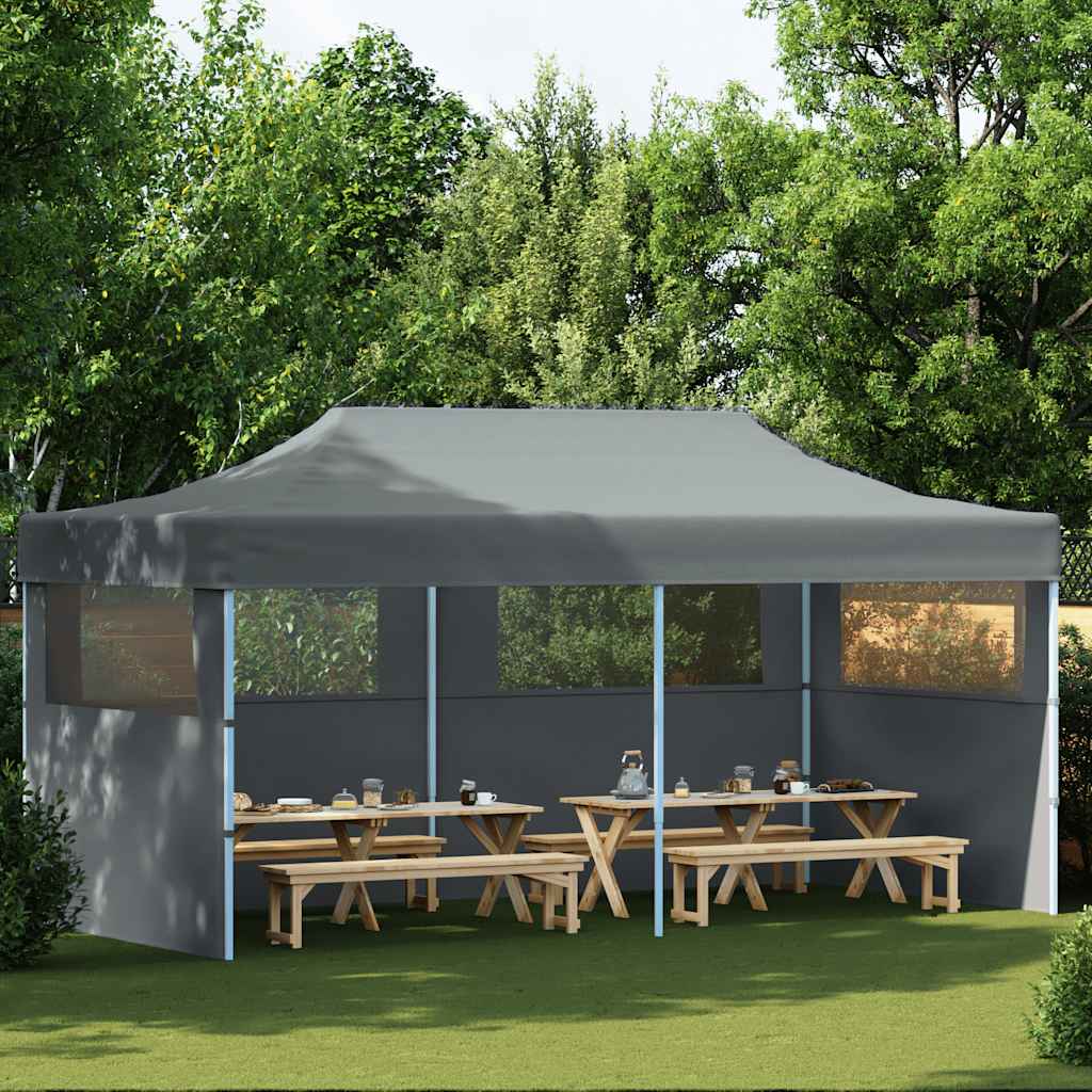 Tenda Pieghevole Pop-Up con Pareti Laterali 3x6 m Antracite 44966