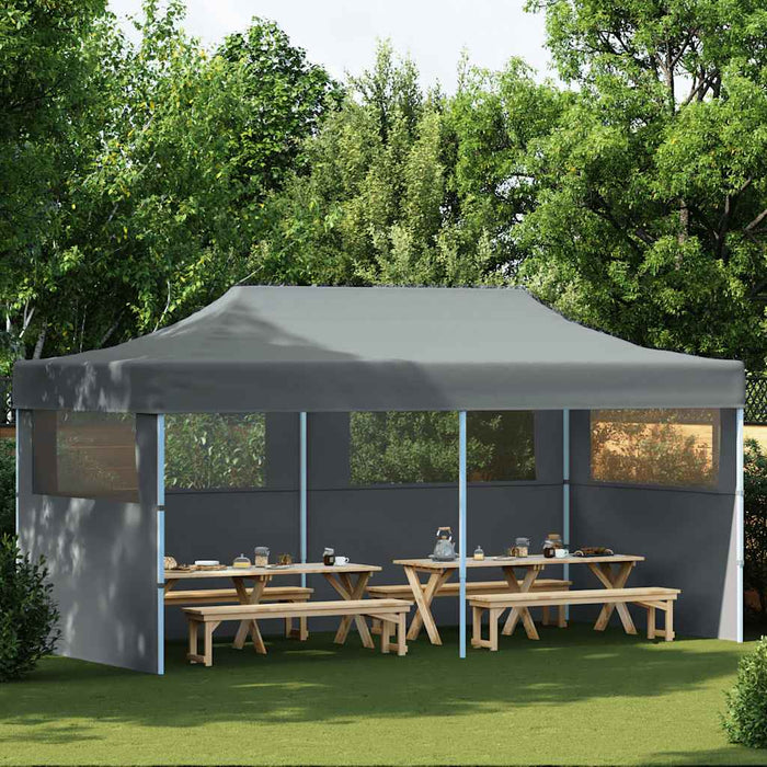 Tenda Pieghevole Pop-Up con Pareti Laterali 3x6 m Antracite 44966