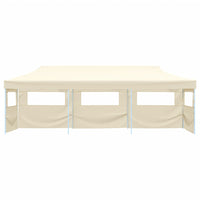 Tenda Pieghevole Pop-Up con 5 Pareti Laterali 3x9 m Crema