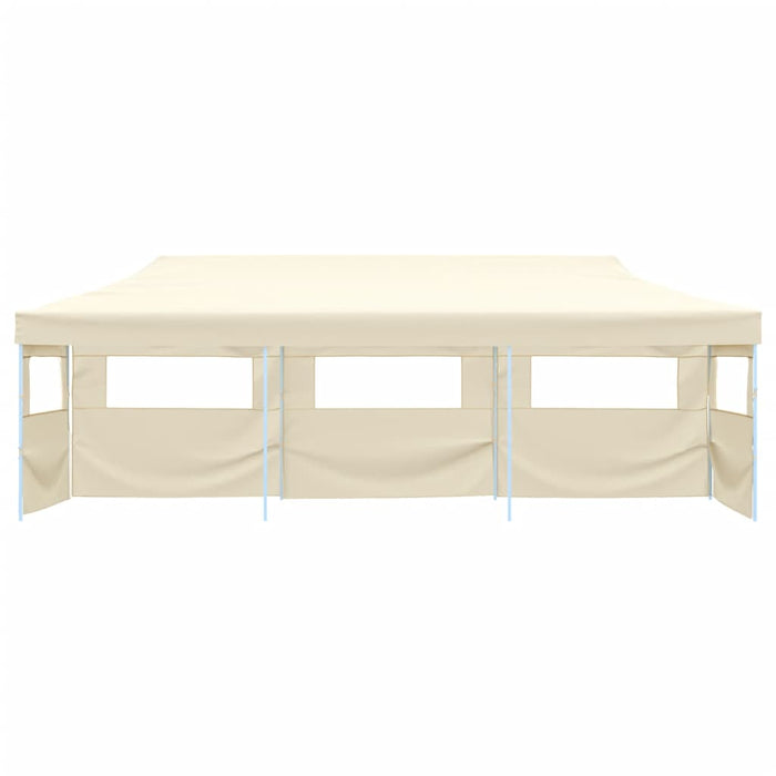 Tenda Pieghevole Pop-Up con 5 Pareti Laterali 3x9 m Crema