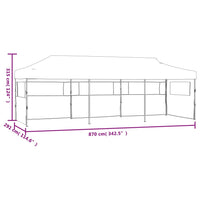 Tenda Pieghevole Pop-Up con 5 Pareti Laterali 3x9 m Crema