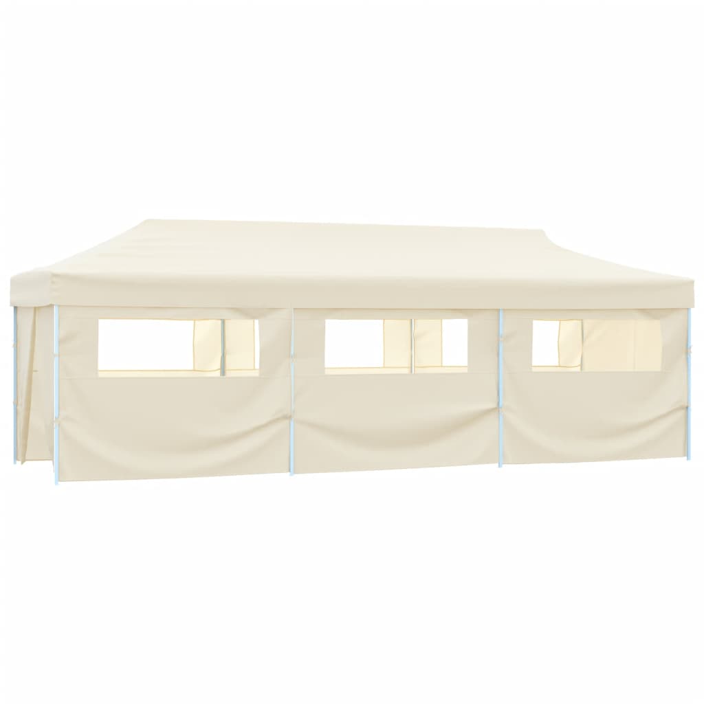 Tenda Pieghevole Pop-Up con 8 Pareti Laterali 3x9 m Crema 44976