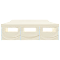 Tenda Pieghevole Pop-Up con 8 Pareti Laterali 3x9 m Crema 44976