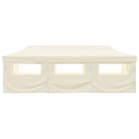Tenda Pieghevole Pop-Up con 8 Pareti Laterali 3x9 m Crema 44976