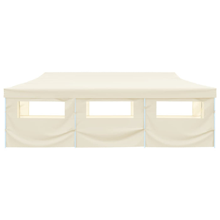 Tenda Pieghevole Pop-Up con 8 Pareti Laterali 3x9 m Crema 44976