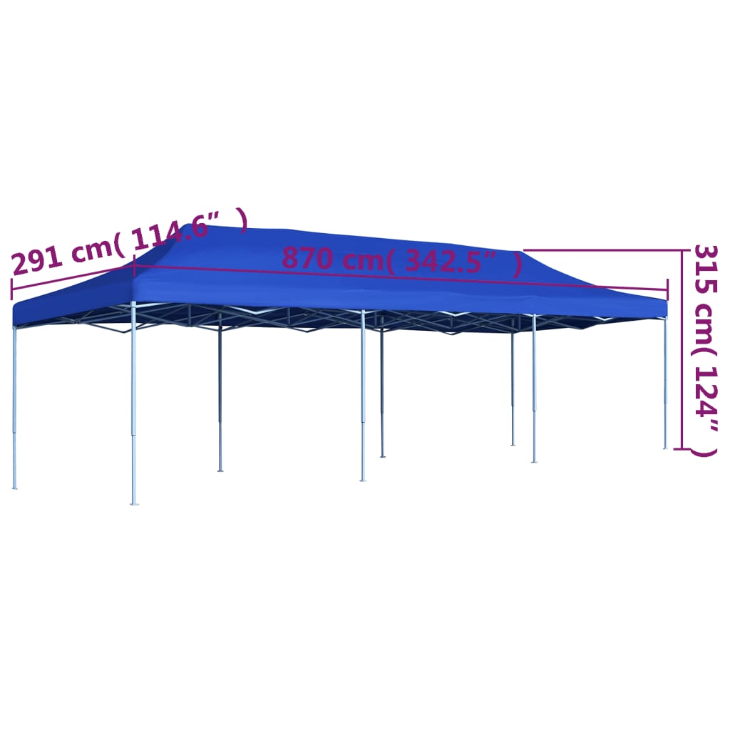 Gazebo Pieghevole Pop-Up 3x9 m Blu cod mxl 58144