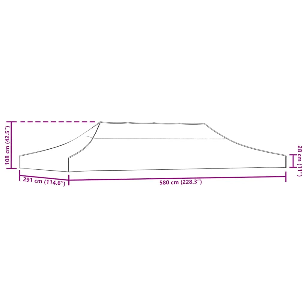 Tetto per Tendone per Feste 3x6 m Antracite cod mxl 72917