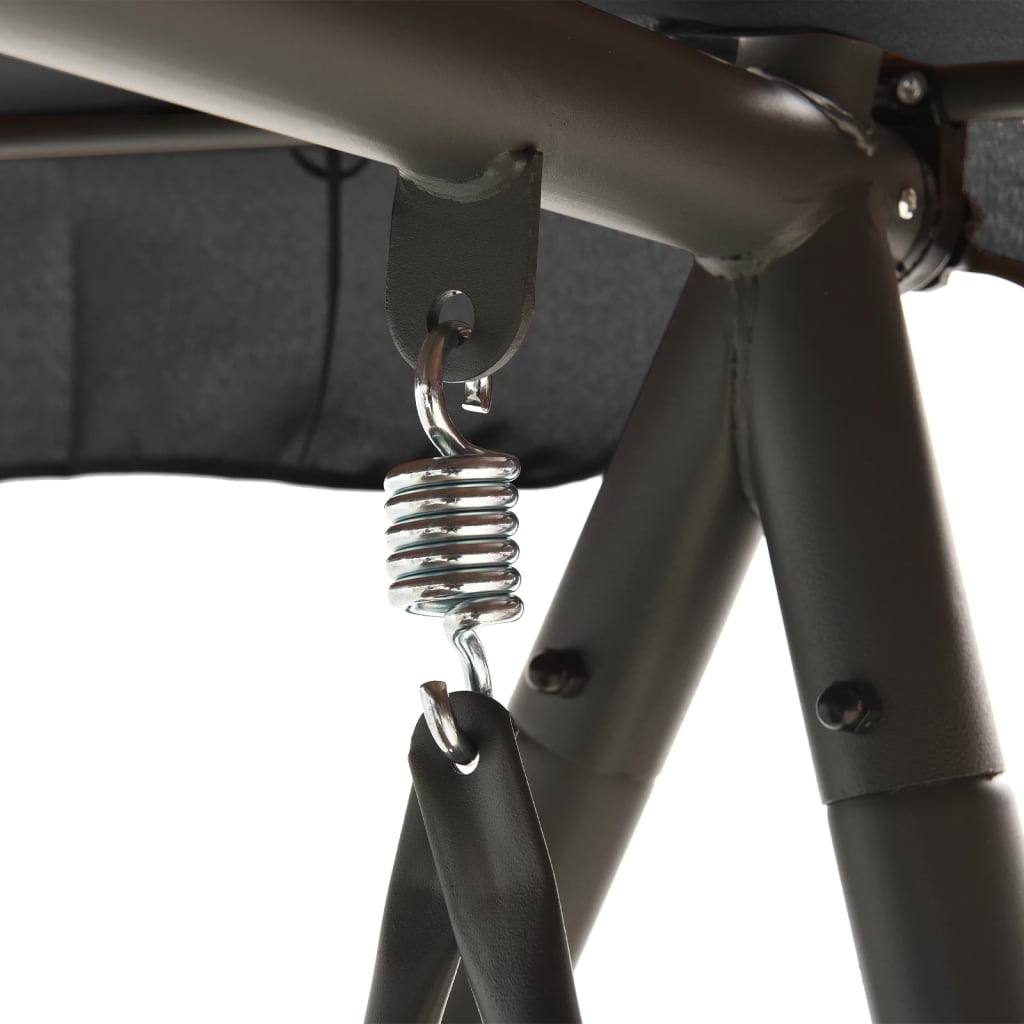 Panchina a Dondolo Baldacchino Antracite 198x120x205 cm Acciaio cod mxl 43327