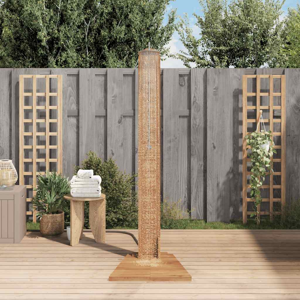 Doccia da Giardino in Legno Massello di Teak 70x75x204cm 44667