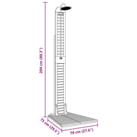 Doccia da Giardino in Legno Massello di Teak 70x75x204cm 44667