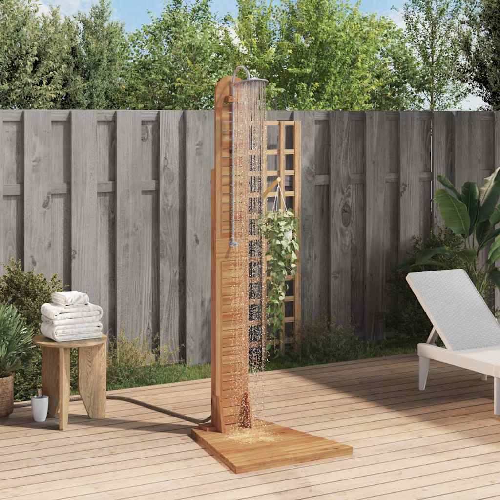 Doccia da Giardino in Legno Massello di Teak 70x75x204cm 44667