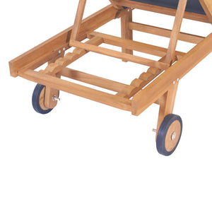 Lettino Pieghevole con Ruote in Massello di Teak e Textilene cod mxl 7134