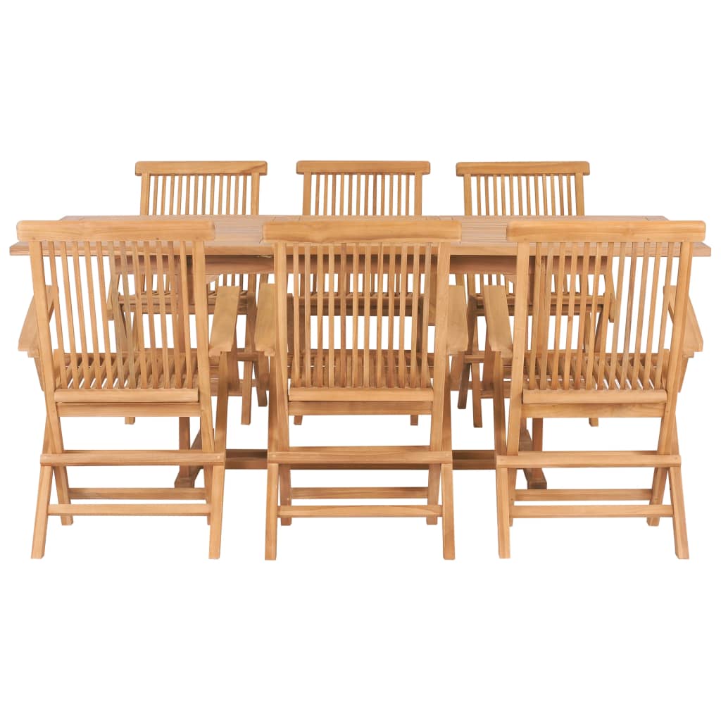 Set da Pranzo per Esterni 7 pz 150-200x100x75 cm Teak Massello 44676