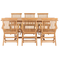 Set da Pranzo per Esterni 7 pz 150-200x100x75 cm Teak Massello 44676