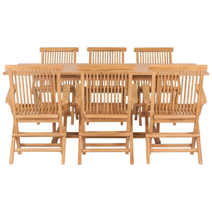 Set da Pranzo per Esterni 7 pz 150-200x100x75 cm Teak Massello 44676