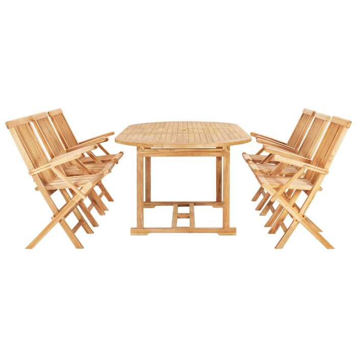 Set da Pranzo per Esterni 7 pz 150-200x100x75 cm Teak Massello cod mxl 35426
