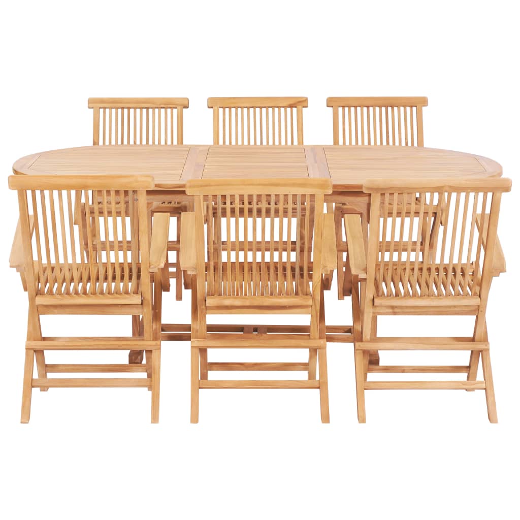 Set da Pranzo per Esterni 7 pz 150-200x100x75 cm Teak Massello cod mxl 35426