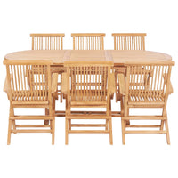 Set da Pranzo per Esterni 7 pz 150-200x100x75 cm Teak Massello cod mxl 35426