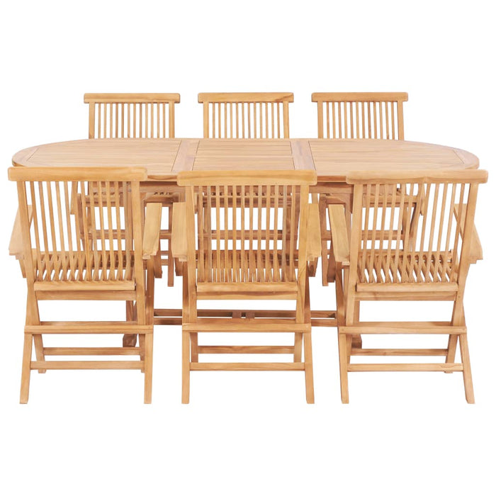 Set da Pranzo per Esterni 7 pz 150-200x100x75 cm Teak Massello cod mxl 35426