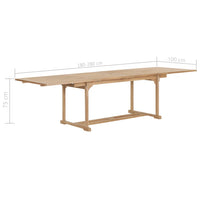 Tavolo da Giardino Allungabile 180-280x100x75 cm in Teak 44678