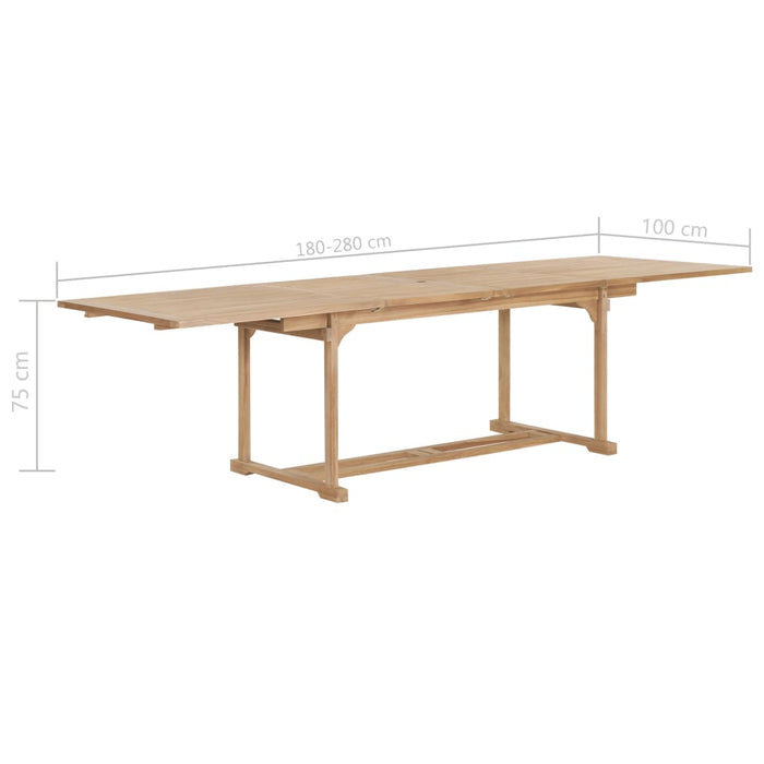 Tavolo da Giardino Allungabile 180-280x100x75 cm in Teak 44678