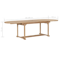 Tavolo da Giardino Allungabile 180-280x100x75cm in Teak Ovale 44679