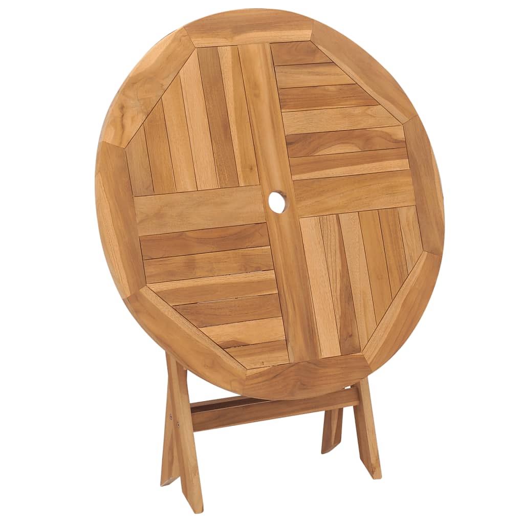 Tavolo da Giardino Pieghevole 85x76cm in Legno Massello di Teak cod mxl 34510