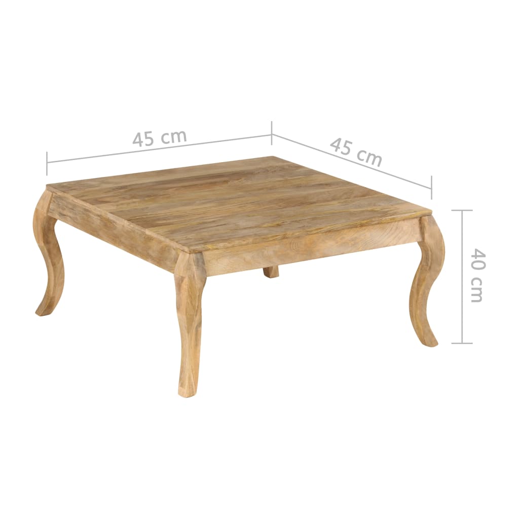 Tavolino da Salotto in Legno Massello di Mango 45x45x40cm 247112