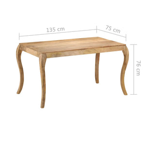 Tavolo da Pranzo in Legno Massello di Mango 135x75x76 cm 247114
