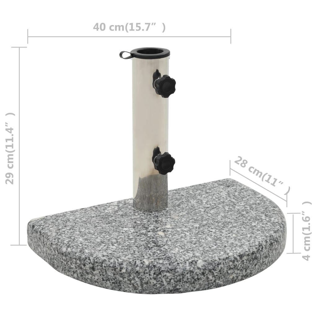 Base per Parasole in Granito Curva 10 kg Grigia 45069