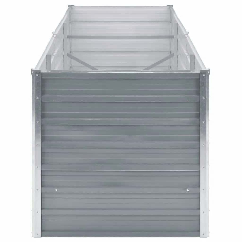 Letto Rialzato da Giardino Acciaio Zincato 240x80x77 cm Grigio