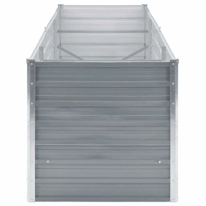 Letto Rialzato da Giardino Acciaio Zincato 240x80x77 cm Grigio