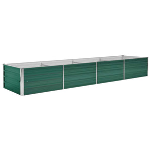 Letto Rialzato Giardino in Acciaio Zincato 320x80x45 cm Verde 44847