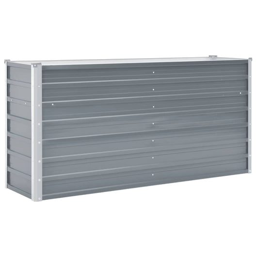 Aiuola rialzata fioriera piante fiori giardino giardino acciaio zincato 160 x 40 x 77 cm grigio 02_0001093