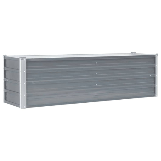 Fioriera rialzata piante fiori giardino acciaio zincato 160 x 40 x 45 cm grigio 02_0001091