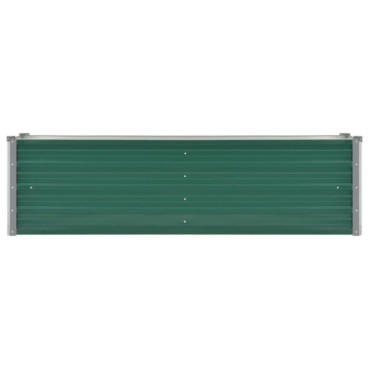 Fioriera rialzata piante fiori giardino acciaio zincato 160 x 40 x 45 cm verde 02_0001092
