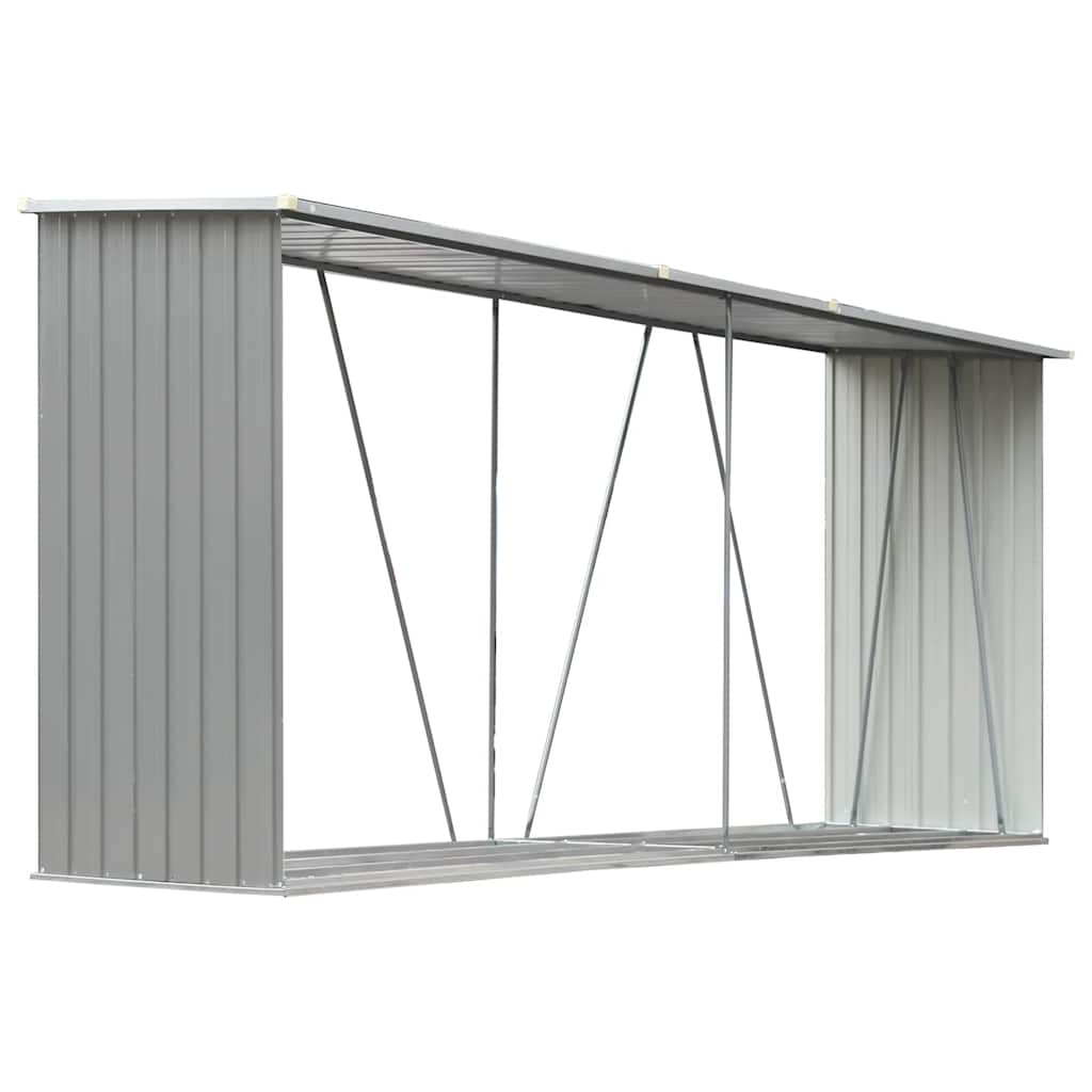 Capannone da Giardino in Acciaio Zincato 330x84x152cm Grigio 44859
