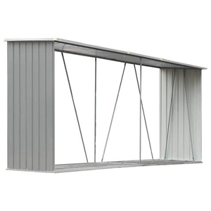 Capannone da Giardino in Acciaio Zincato 330x84x152cm Grigio 44859