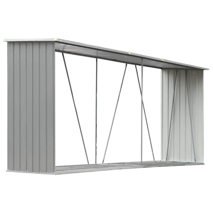 Capannone da Giardino in Acciaio Zincato 330x84x152cm Grigio 44859