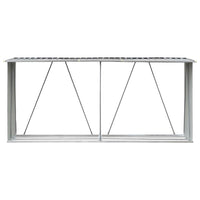 Capannone da Giardino in Acciaio Zincato 330x84x152cm Grigio 44859