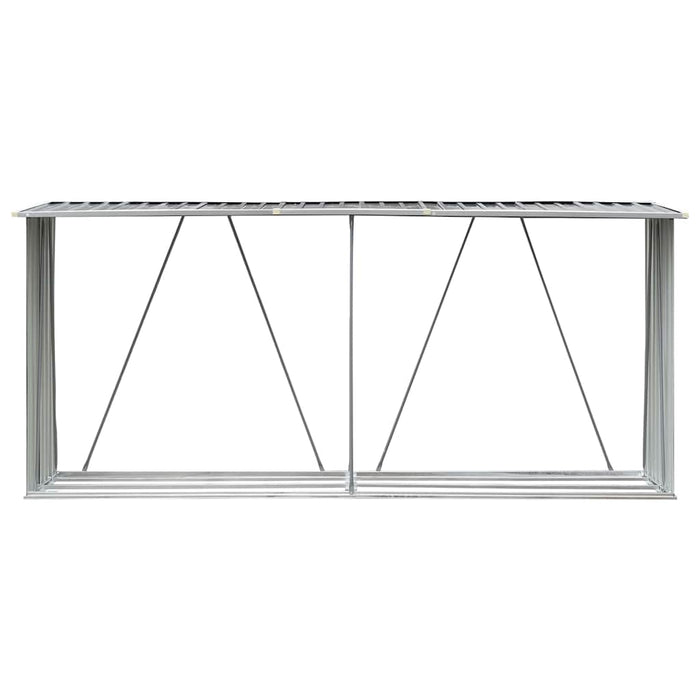 Capannone da Giardino in Acciaio Zincato 330x84x152cm Grigio 44859