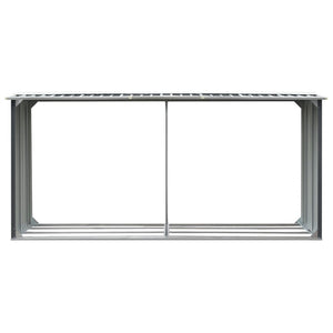 Capannone da Giardino in Acciaio Zincato 330x92x153cm Grigio 44860