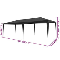 Tenda per Feste 3x6 m in PE Antracite 45088
