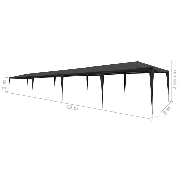 Tenda per Feste 3x12 m in PE Antracite 45090